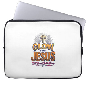 Glow for Jesus Let Your Light Shine Christian Desi Laptop Sleeve