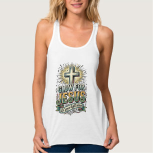 Glow For Jesus Vintage Christian Cross Shirt