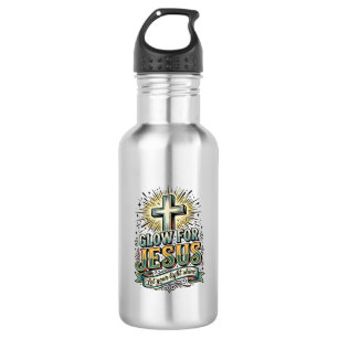 Glow For Jesus Vintage Christian Cross Shirt 532 Ml Water Bottle