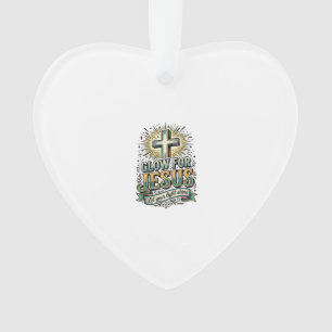 Glow For Jesus Vintage Christian Cross Shirt Ornament