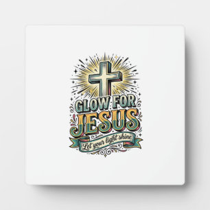 Glow For Jesus Vintage Christian Cross Shirt Plaque