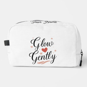Glow Gently Pink Star Self Care Quote Dopp Kit