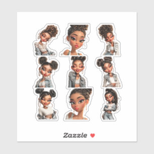 Glow Getter Sticker Pack 9 Fashion Portraits