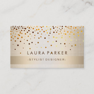 Glow Glitter Gold Confetti Elegant Business Card