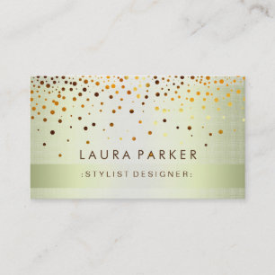 Glow Glitter Gold Confetti Elegant Business Card