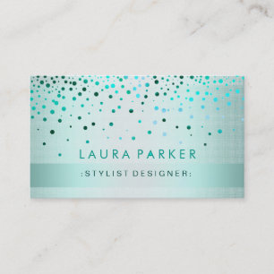 Glow Glitter Gold Confetti Linen Elegant Business Card