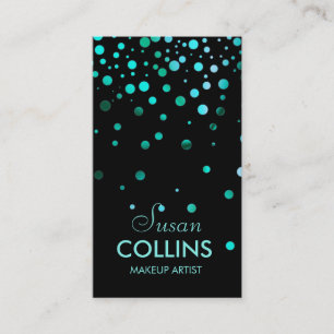 Glow Glitter Sparkle Blue Makeup Artist Fashion Business Card