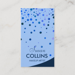 Glow Glitter Sparkle Blue Makeup Artist Fashion Business Card