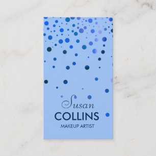 Glow Glitter Sparkle Blue Makeup Artist Fashion Business Card