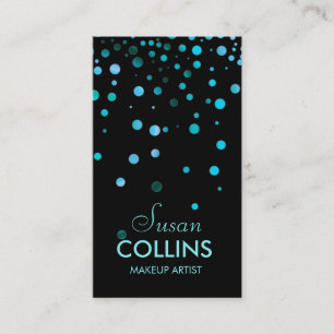 Glow Glitter Sparkle Blue Makeup Artist Fashion Business Card