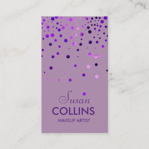 Glow Glitter Sparkle Purple Makeup Artist Fashion Business Card