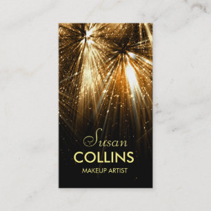 Glow Glitter Sparkle Yellow Makeup Artist Fashion Business Card