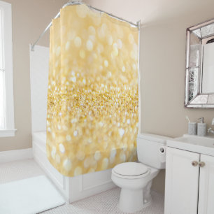 Glow Gold Glitter Pattern Shower Curtain