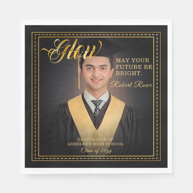 Glow. Golden touch Brighten your future. Napkin (Front)