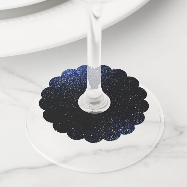 Glow Gradient Pattern 4 Wine Glass Tag (Close Up)