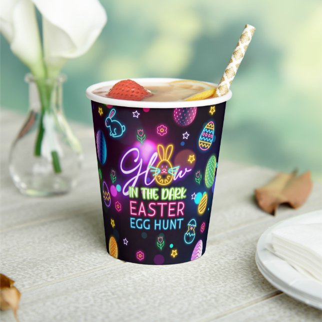 Glow in the Dark Easter Egg Hunt Party Cups (Insitu)