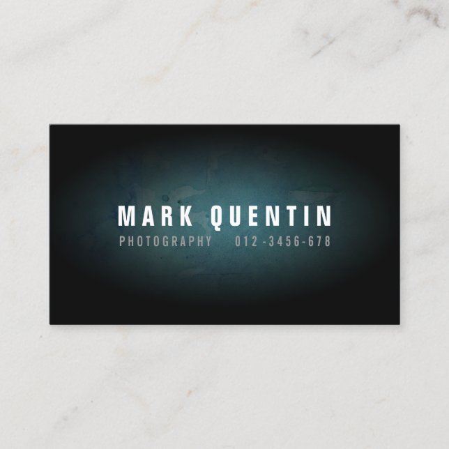 Glow In The Dark Grunge Photography Business Card (Front)