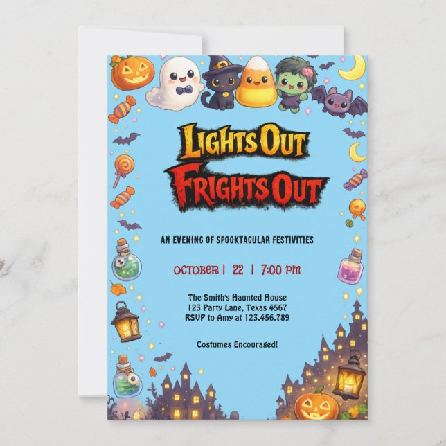 Glow in the Dark Halloween Party Invitation  (Front)