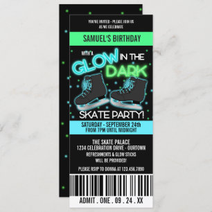 Glow in the Dark Ice Skating Party Invitation