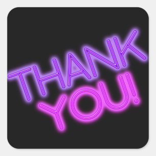Glow in the Dark Thank You Square Sticker