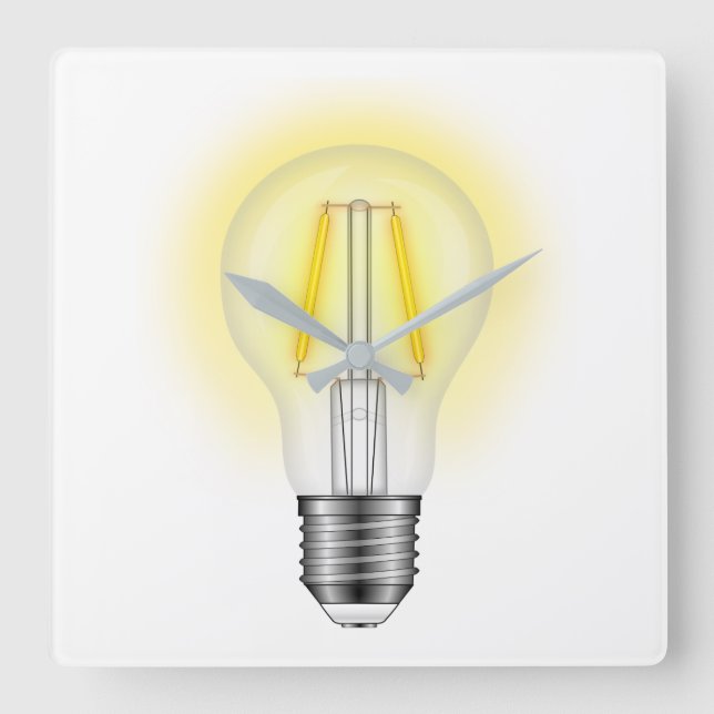 Glow Lamp Square Wall Clock (Front)