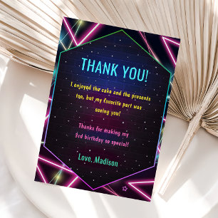 Glow Neon Lights Birthday Party Invitation