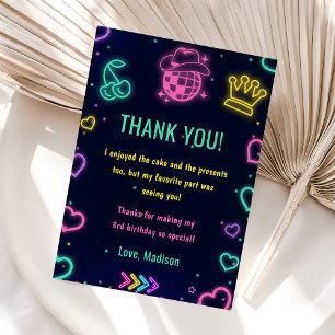 Glow Neon Lights Birthday Party Invitation