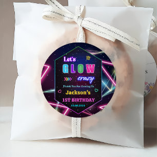 Glow Neon Lights Thank You Birthday Party Favour Tags