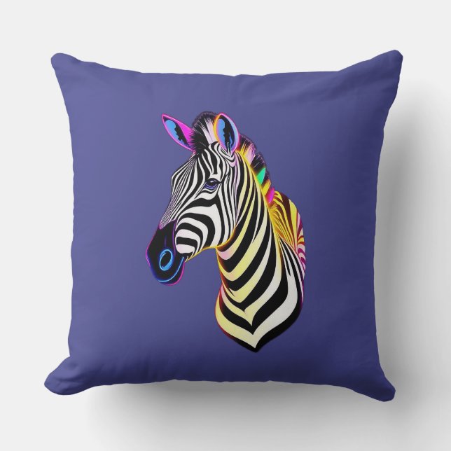 Glow Neon Zebra Cushion (Front)