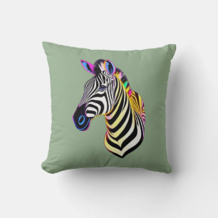 Glow Neon Zebra Cushion
