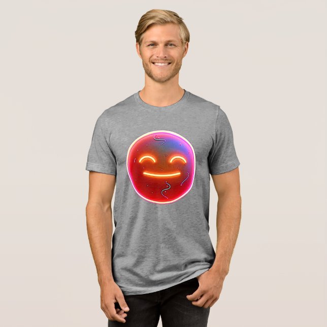 Glow of Joy: Digital Emoticon Tri-Blend Shirt (Front Full)