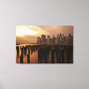 Glow of sunset during stormy skies over East Canvas Print