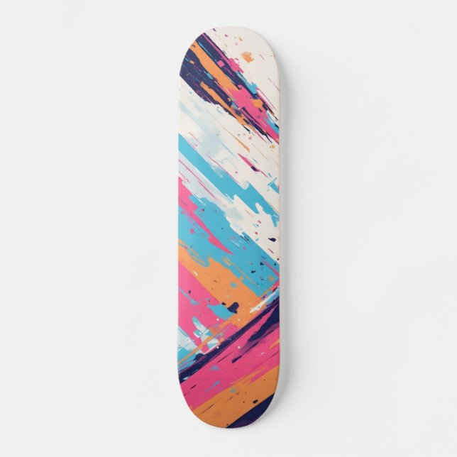 Glow on the Go: Neon Pink Skateboards (Front)