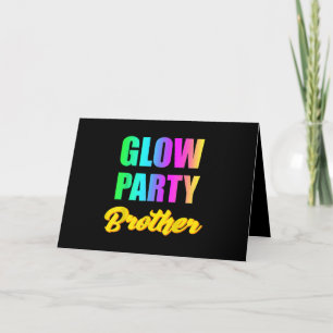 Glow Party Brother Retro 80s Birthday Gift Card