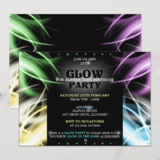 Glow party Invitations