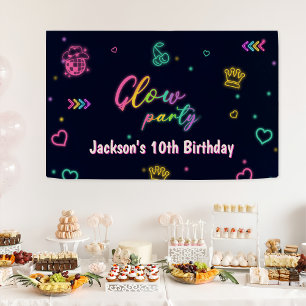Glow Party Neon Colourful Birthday Party Banner