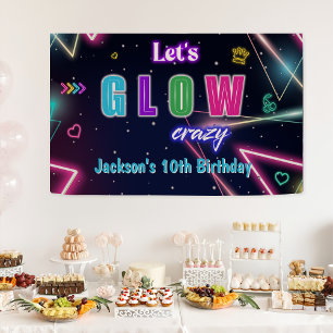 Glow Party Neon Colourful Birthday Party Banner