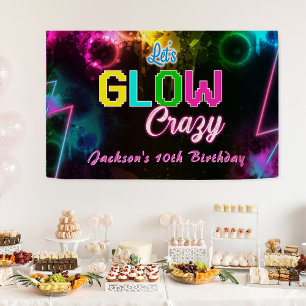 Glow Party Neon Colourful Birthday Party Banner