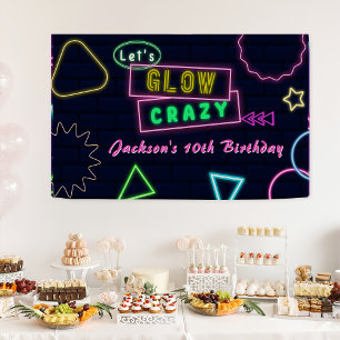 Glow Party Neon Colourful Birthday Party Banner
