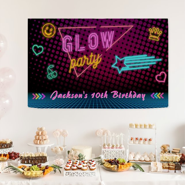 Glow Party Neon Colourful Birthday Party Banner (Creator Uploaded)