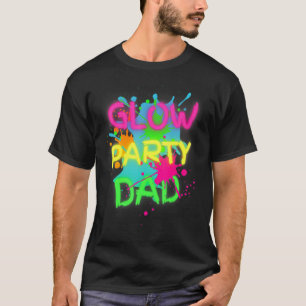 Glow Party Squad Dad Paint Splatter Glow Party Mat T-Shirt