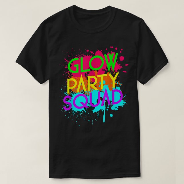 Glow Party Squad Funny Halloween Group  T-Shirt (Design Front)