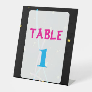 Glow Party Table Numbers – Neon & Fun Pedestal Sign