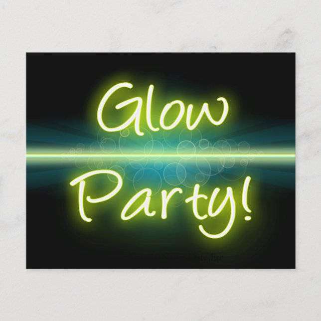 Glow Party, Yellow/Green Blacklight Flyer (Front)