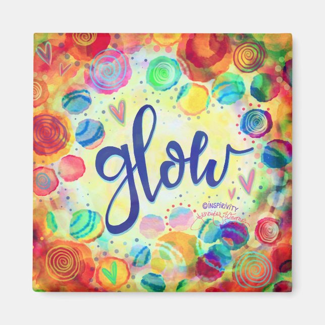 Glow Pretty Fun Abstract Modern Inspirivity Magnet (Front)