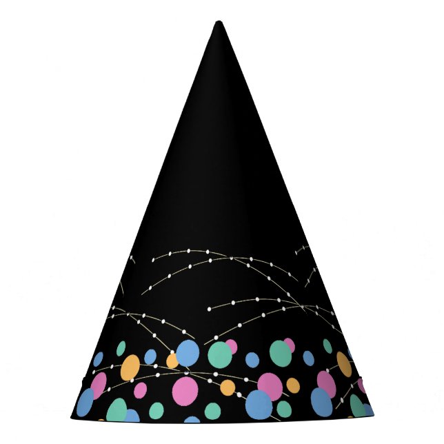 Glow & Roll Birthday bash  black Party Hat (Front)