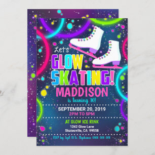 Glow Skate Invitation Ice Skating Invitation