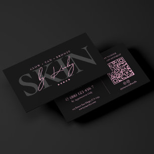 Glow Specialist Tan Artist Minimal Pink Black Business Card
