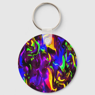 Glow Stick Rave Fire Stick Rainbow Key Ring