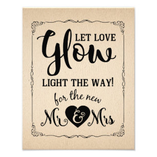 glow stick send off for wedding or party photo print